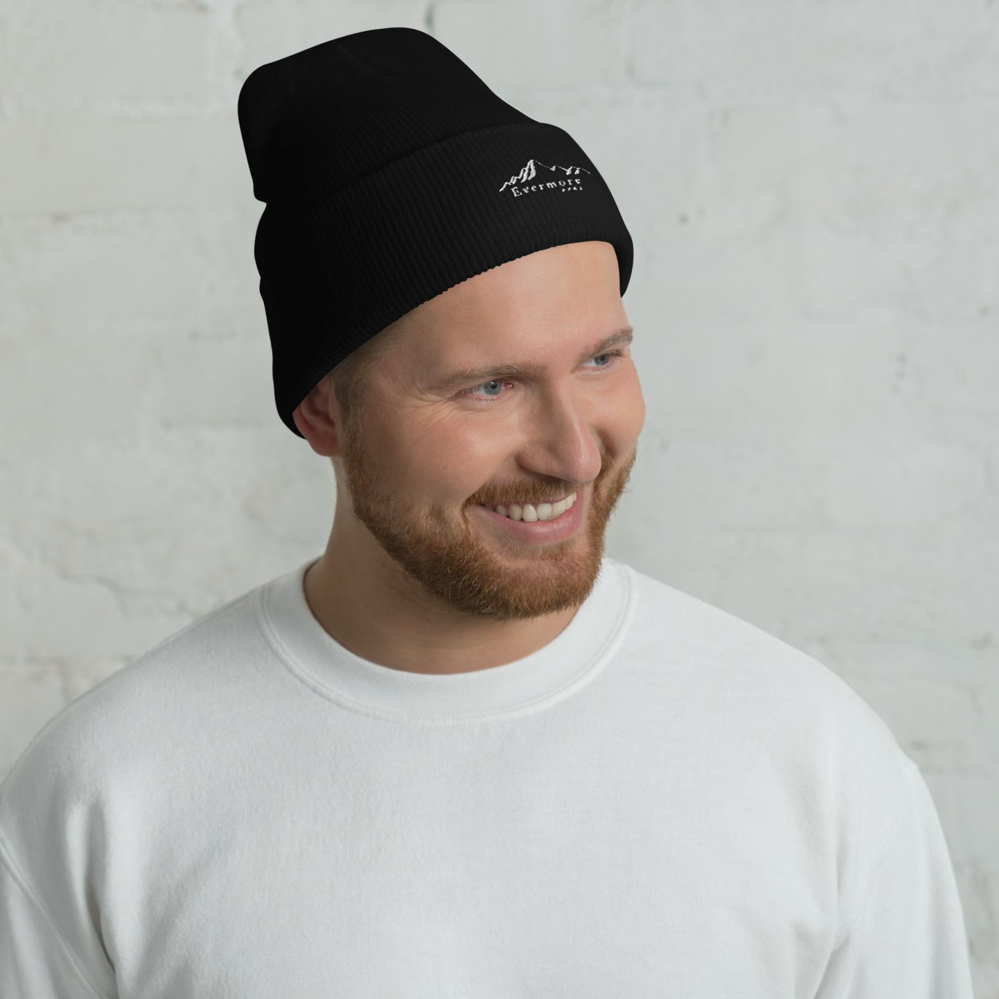 Evermore Coffee Embroidered Cuffed Beanie