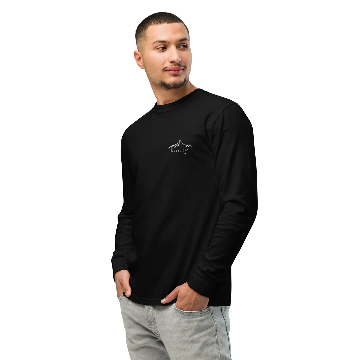 Evermore Coffee Embroidered Long-Sleeve Shirt