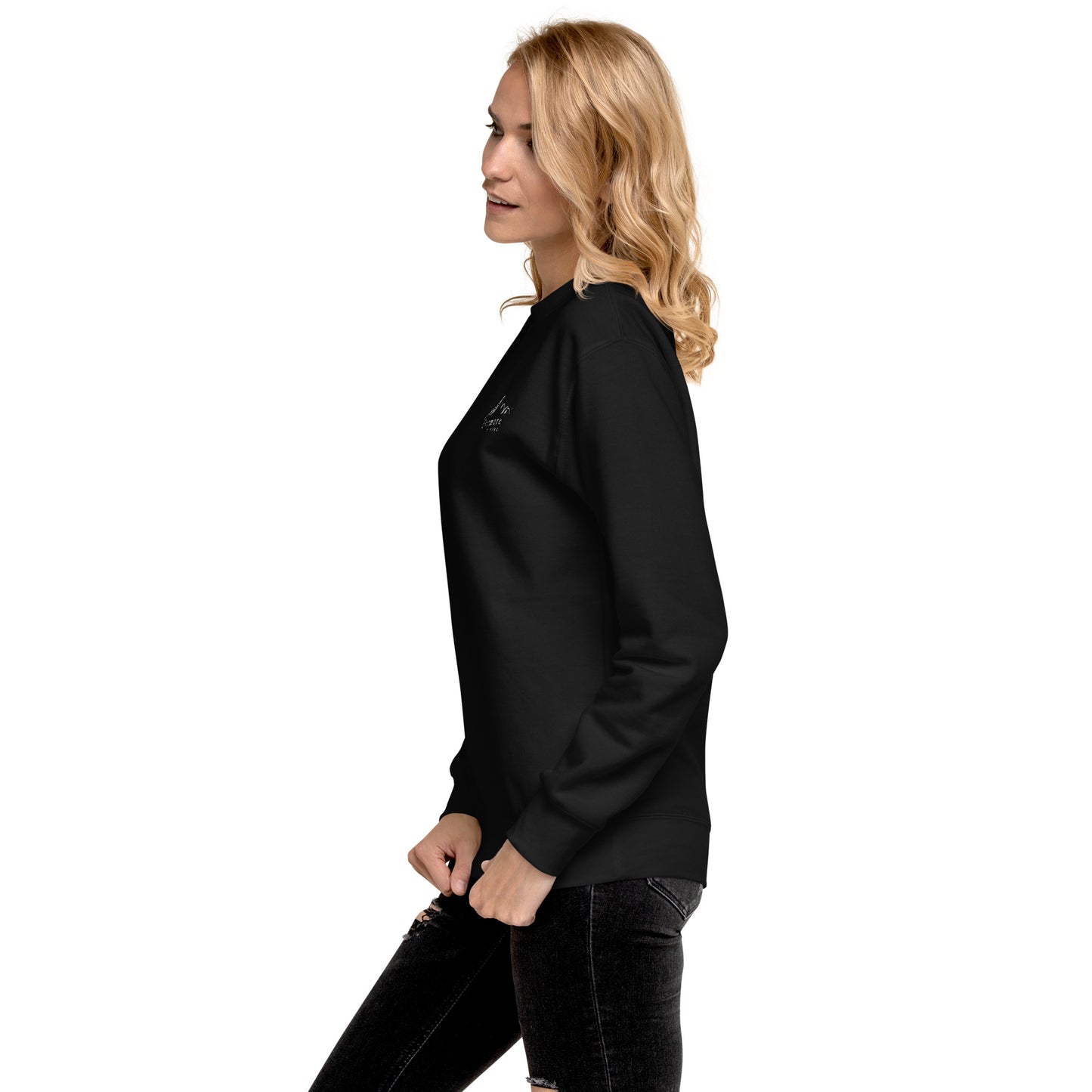 Evermore Coffee Embroidered Unisex Crew Neck Sweatshirt