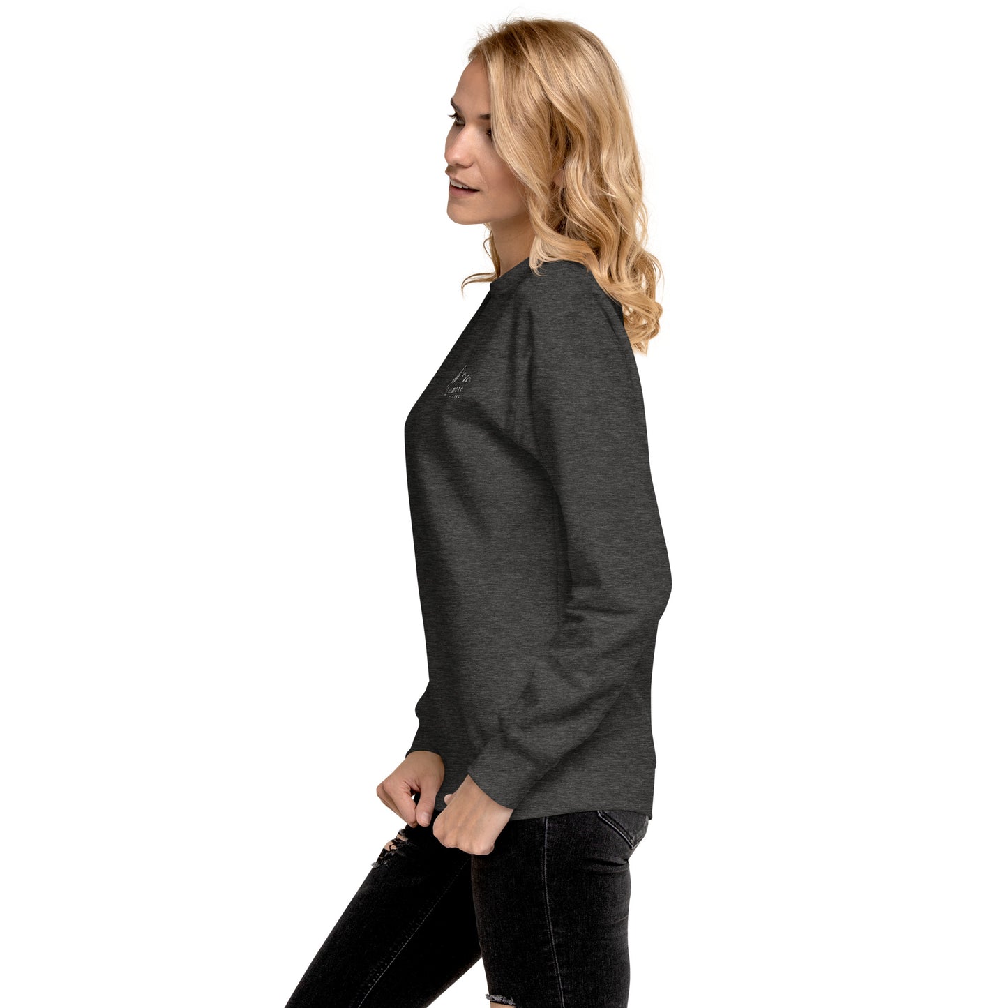 Evermore Coffee Embroidered Unisex Crew Neck Sweatshirt