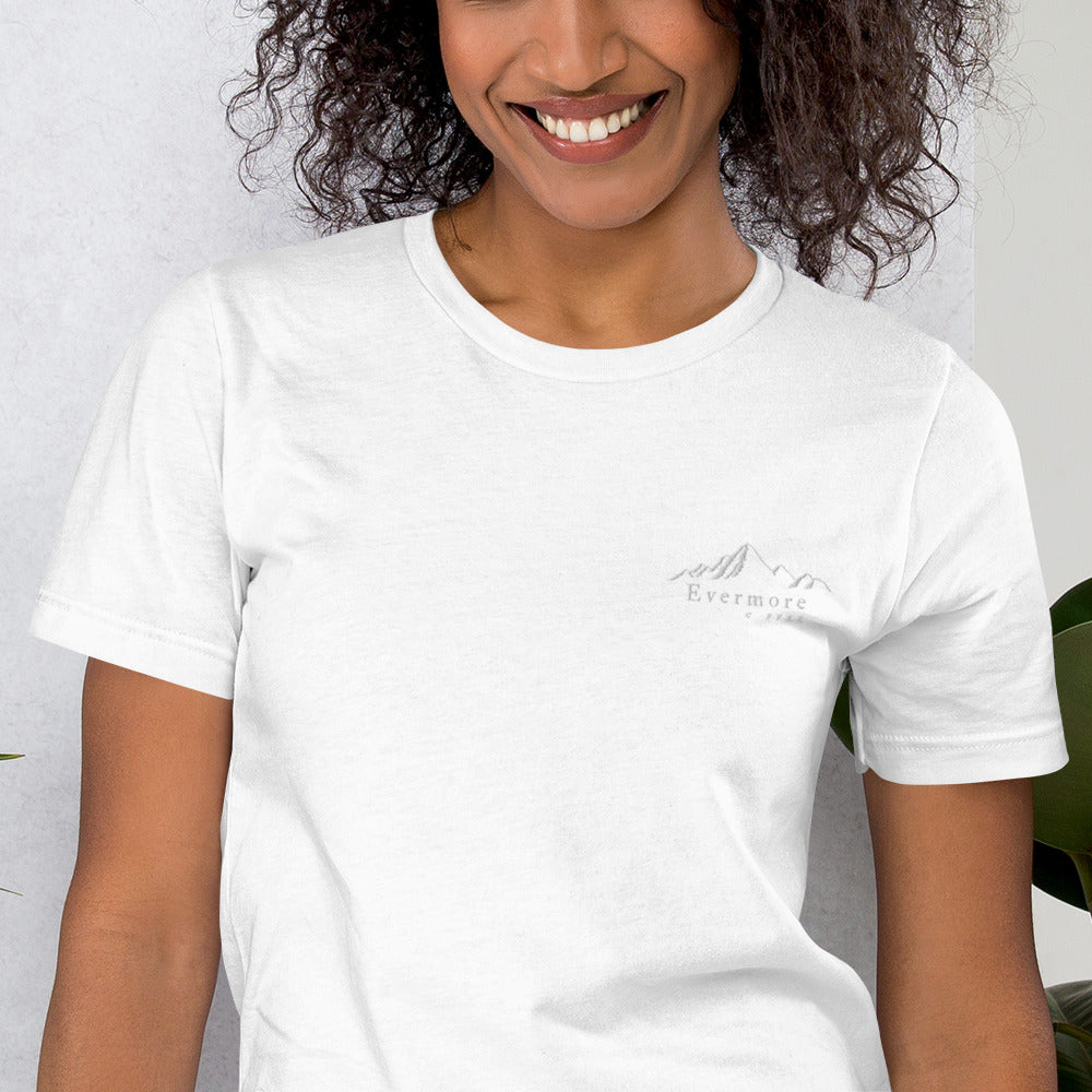 Evermore Coffee Embroidered Bella + Canvas Unisex T-Shirt