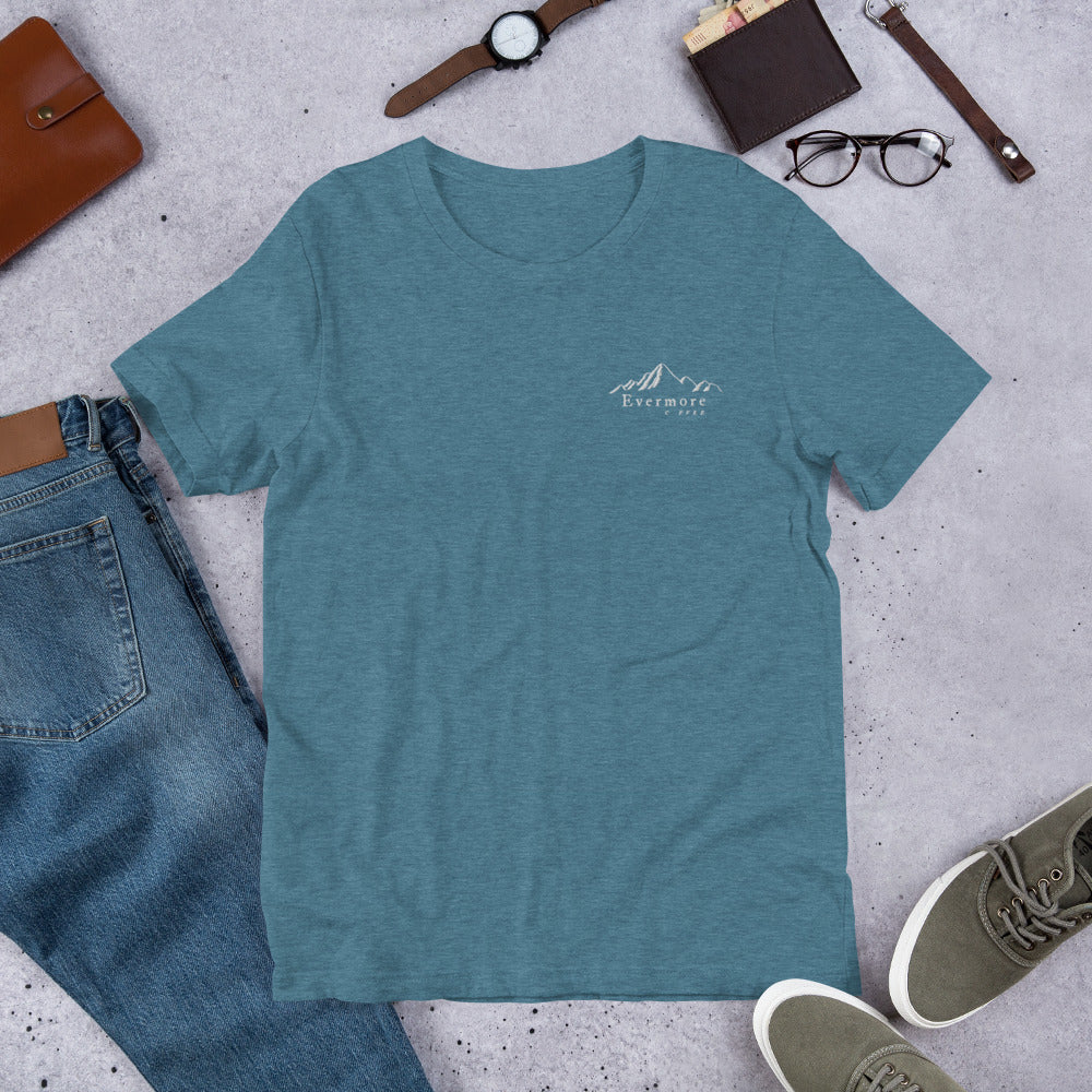 Evermore Coffee Embroidered Bella + Canvas Unisex T-Shirt