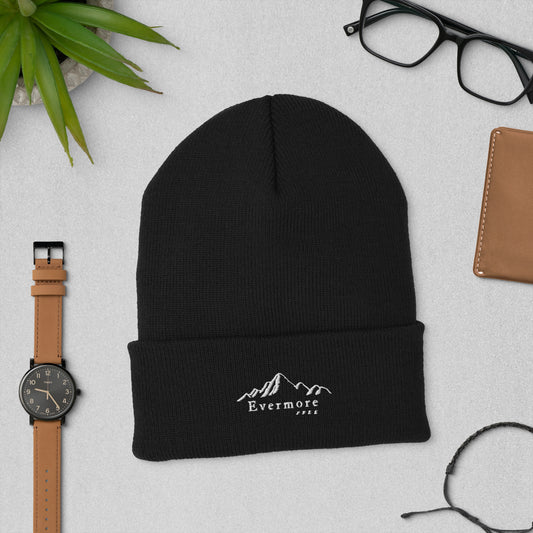 Evermore Coffee Embroidered Cuffed Beanie