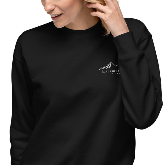Evermore Coffee Embroidered Unisex Crew Neck Sweatshirt